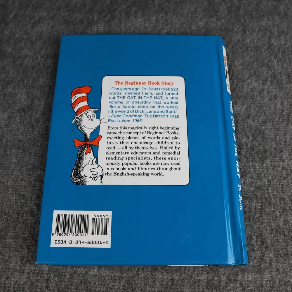 VTG The Cat In The Hat Dr. Seuss Blue HC Beginner Books Kids Illustrated USA
